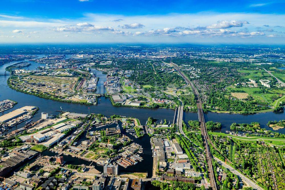 Hamburg von oben - Stadtteil Wilhelmsburg in Hamburg, Deutschland