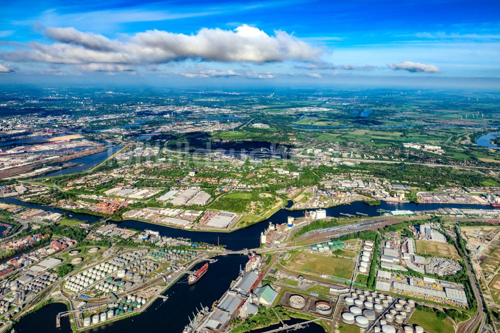 Luftaufnahme Hamburg - Stadtteil Wilhelmsburg in Hamburg, Deutschland