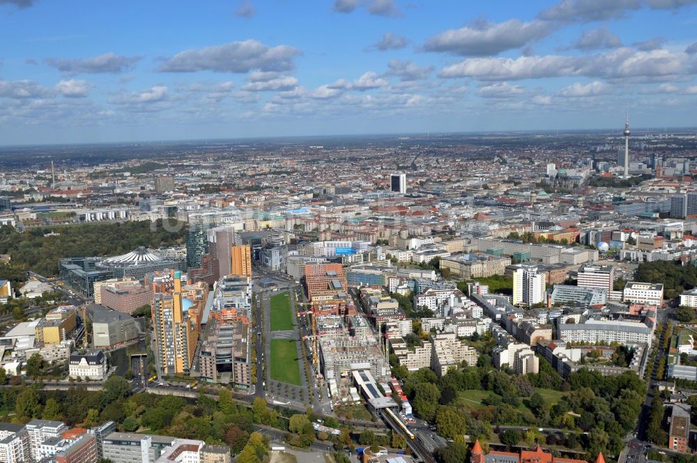 Luftaufnahme Berlin - Stadtteilanicht Potsdamer Platz mit den Park Kolonaden in Berlin Mitte Tiergarten