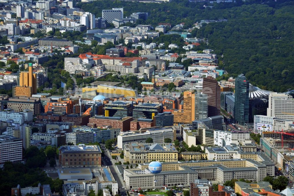 Luftaufnahme Berlin - Stadtteilanicht Potsdamer Platz mit den Park Kolonaden in Berlin Mitte Tiergarten