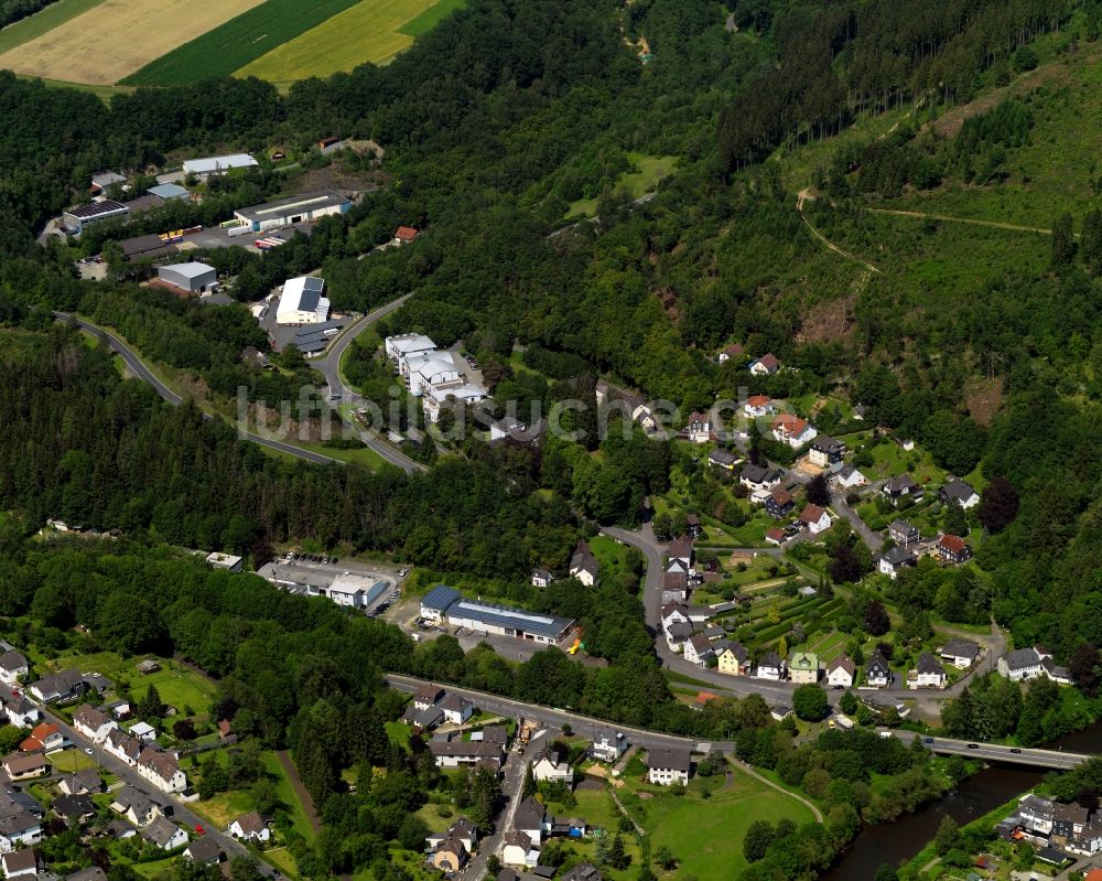 Wissen aus der Vogelperspektive: Stadtteilanischt von Brückhöfe in Wissen im Bundesland Rheinland-Pfalz