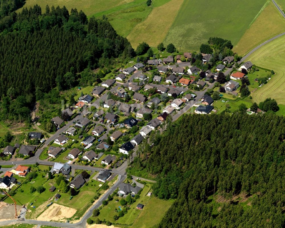 Luftbild Wissen - Stadtteilanischt von Schönstein in Wissen im Bundesland Rheinland-Pfalz