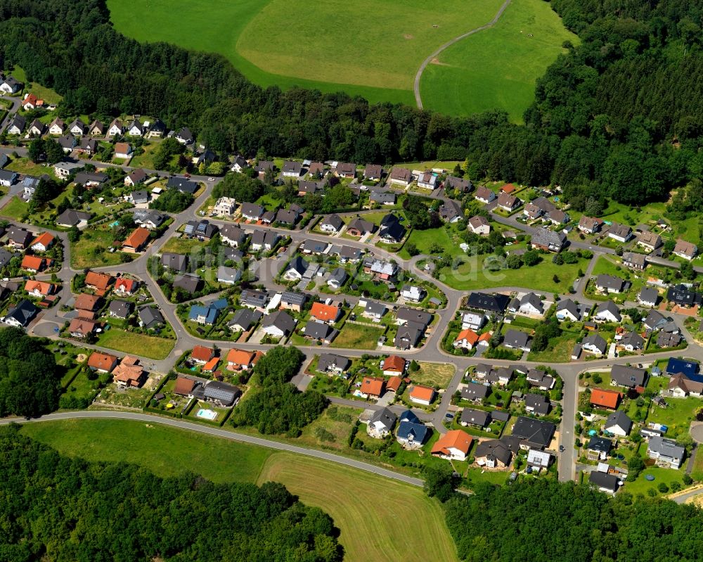 Wissen von oben - Stadtteilanischt von Schönstein in Wissen im Bundesland Rheinland-Pfalz