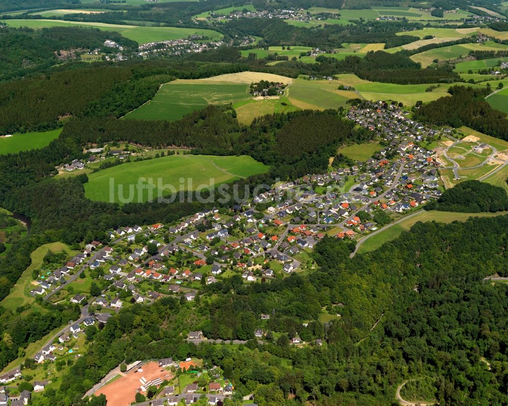 Luftbild Wissen - Stadtteilanischt von Schönstein in Wissen im Bundesland Rheinland-Pfalz