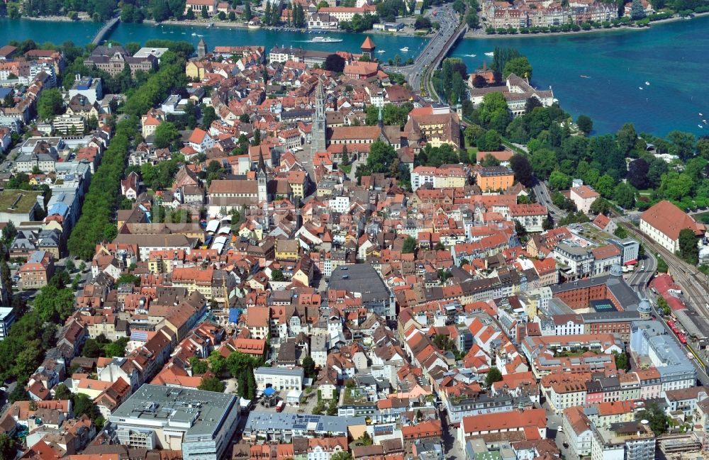 Luftbild Konstanz - Stadtteilansicht der Altstadt von Konstanz im Bundesland Baden-Württemberg