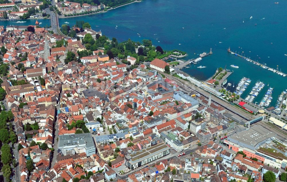 Luftaufnahme Konstanz - Stadtteilansicht der Altstadt von Konstanz im Bundesland Baden-Württemberg