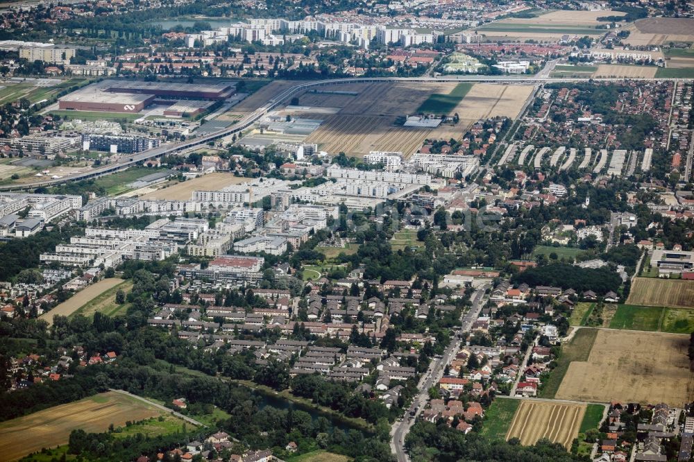 Wien aus der Vogelperspektive: Stadtteilansicht von Aspern im 22.Wiener Gemeindebezirk Donaustadt in Wien in Österreich