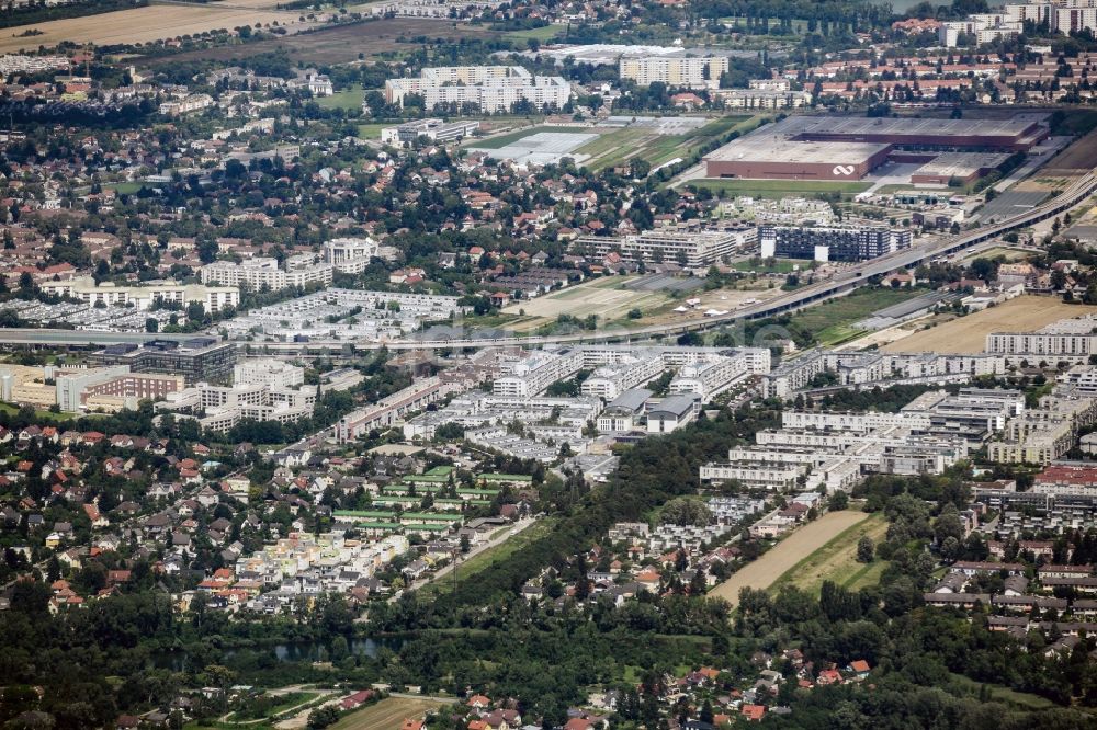 Wien aus der Vogelperspektive: Stadtteilansicht von Aspern im 22.Wiener Gemeindebezirk Donaustadt in Wien in Österreich