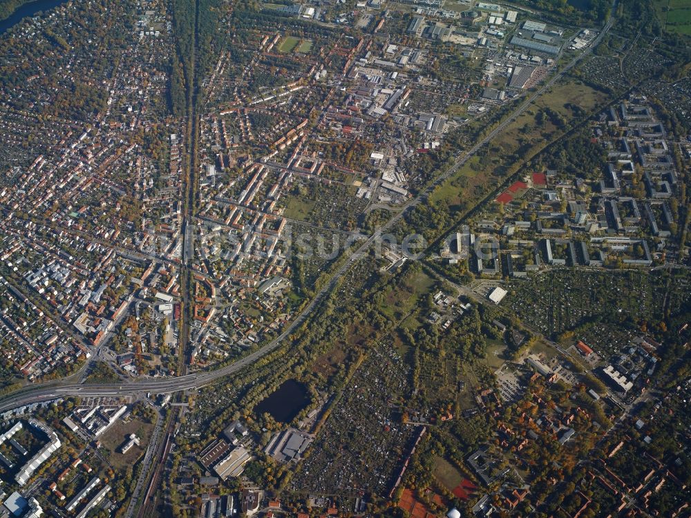 Luftbild Potsdam - Stadtteilansicht von Babelsberg im Osten von Potsdam im Bundesland Brandenburg