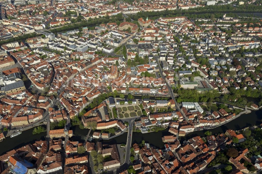 Bamberg aus der Vogelperspektive: Stadtteilansicht von Bamberg im Regierungsbezirk Oberfranken im Bundesland Bayern