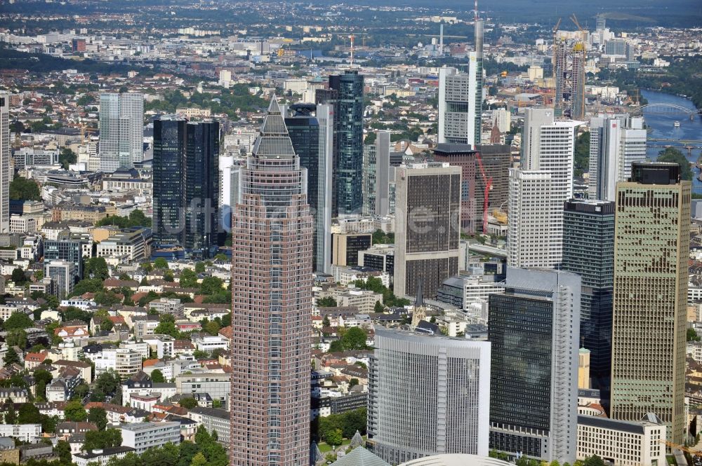 Luftbild Frankfurt am Main - Stadtteilansicht des Bankenviertels in Frankfurt am Main im Bundesland Hessen