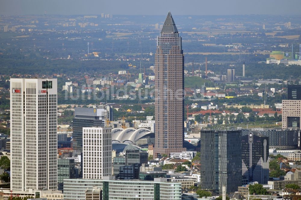 Luftaufnahme Frankfurt am Main - Stadtteilansicht des Bankenviertels in Frankfurt am Main im Bundesland Hessen