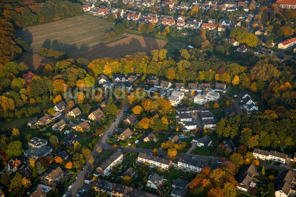 Luftbild Gladbeck - Stadtteilansicht des Baugebietes Bloomshof-West und des Wodzislawwegs im herbstlichen Gladbeck im Bundesland Nordrhein-Westfalen