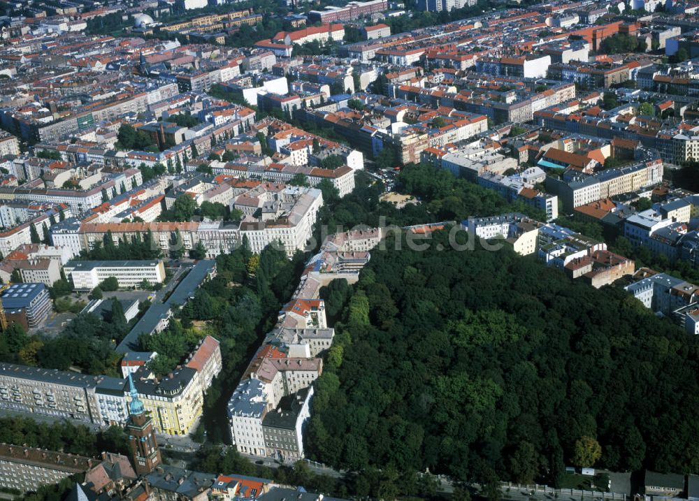 Luftaufnahme Berlin Prenzlauer Berg - Stadtteilansicht Berlin-Prenzlauer Berg