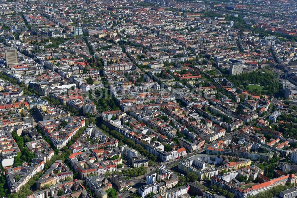 Luftbild Berlin - Stadtteilansicht der City West am Kudammm Kurfürstendamm in Berlin - Charlottenburg