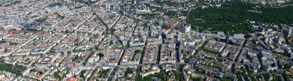 Luftaufnahme Berlin - Stadtteilansicht der City West am Kudammm Kurfürstendamm in Berlin - Charlottenburg