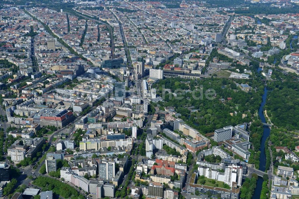 Luftaufnahme Berlin - Stadtteilansicht der City West am Kudammm Kurfürstendamm in Berlin - Charlottenburg