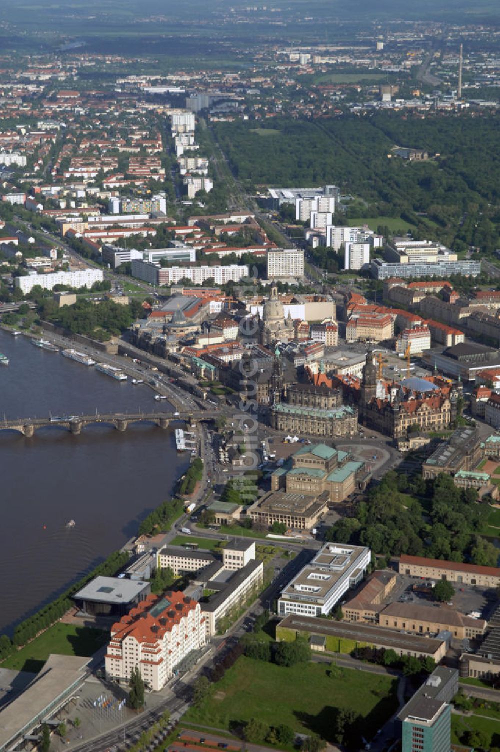 Luftaufnahme Dresden - Stadtteilansicht Dresden Altstadt