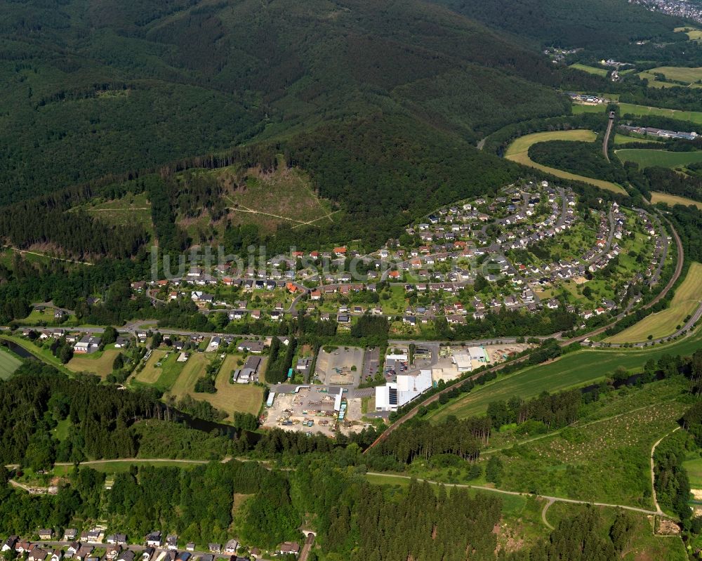 Kirchen (Sieg) von oben - Stadtteilansicht von Freusburg im Bundesland Rheinland-Pfalz