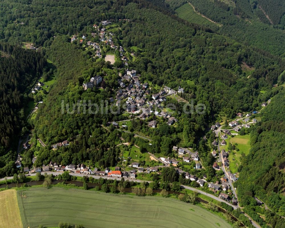 Kirchen (Sieg) von oben - Stadtteilansicht von Freusburg im Bundesland Rheinland-Pfalz