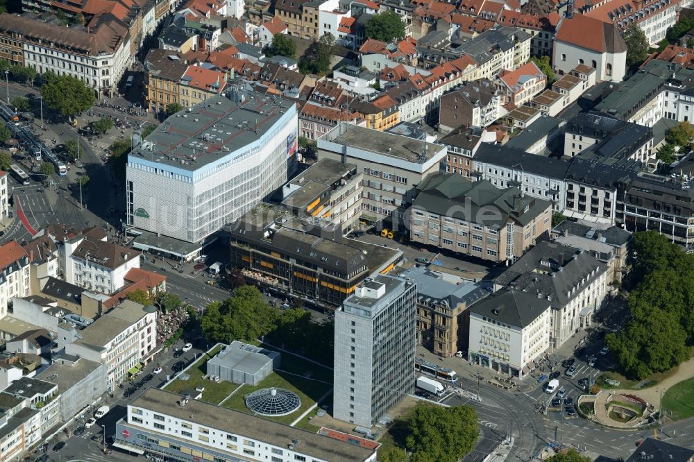 Heidelberg von oben - Stadtteilansicht der Gebäude des Einkaufszentrum an der Rohrbacherstraße in Heidelberg im Bundesland Baden-Württemberg