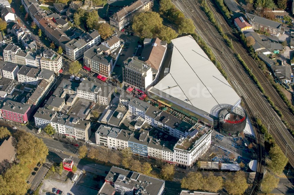 Bochum von oben - Stadtteilansicht vom Gelände des Bermudadreieck in der Bochumer Innenstadt