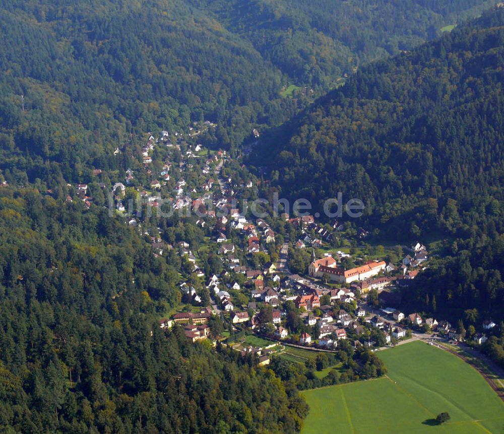 Freiburg im Breisgau von oben - Stadtteilansicht von Günterstal in Freiburg, Baden-Württemberg