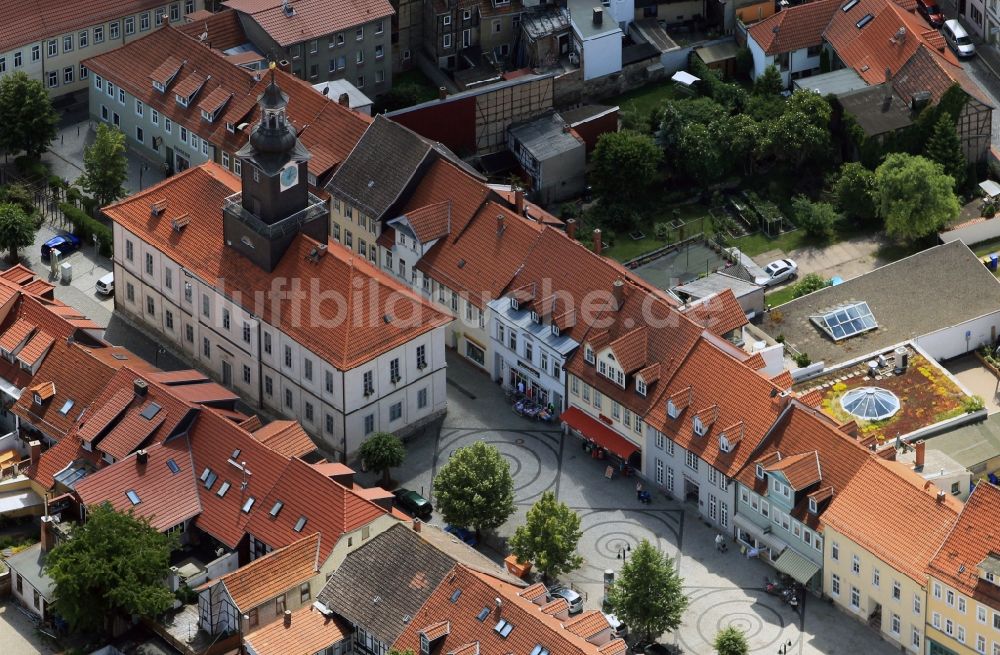 Greußen von oben - Stadtteilansicht von Greußen im Bundesland Thüringen