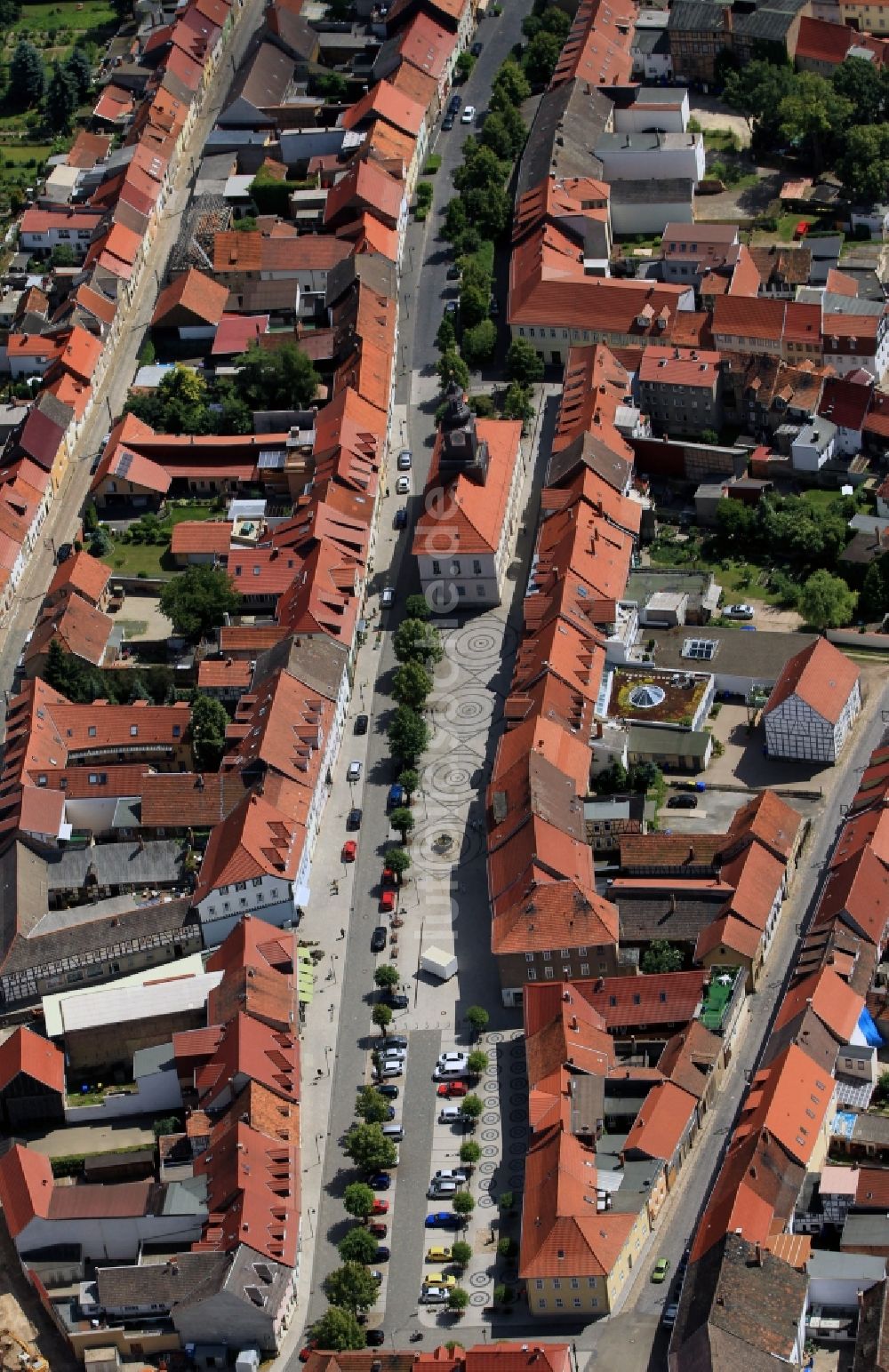 Luftaufnahme Greußen - Stadtteilansicht von Greußen im Bundesland Thüringen