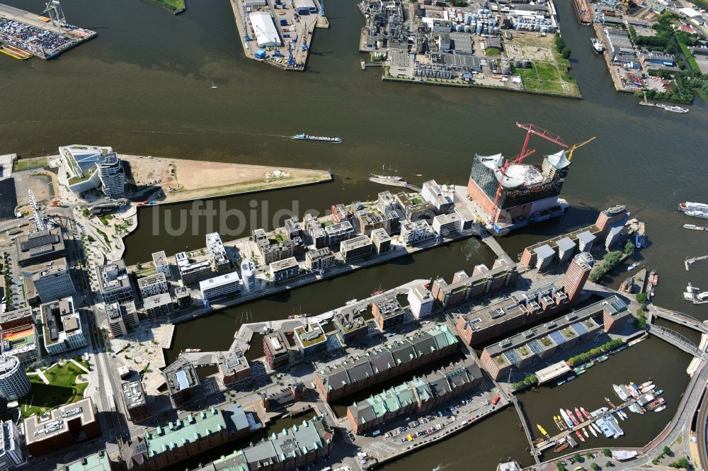 Luftaufnahme Hamburg - Stadtteilansicht von der Hafencity in Hamburg