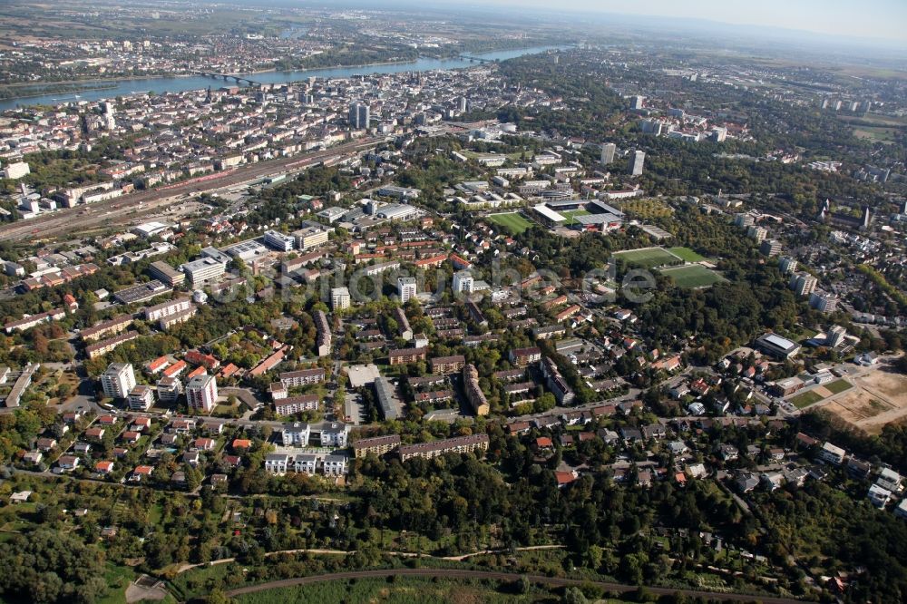 Luftaufnahme Mainz - Stadtteilansicht von Hartenberg-Münchfeld in Mainz im Bundesland Rheinland-Pfalz