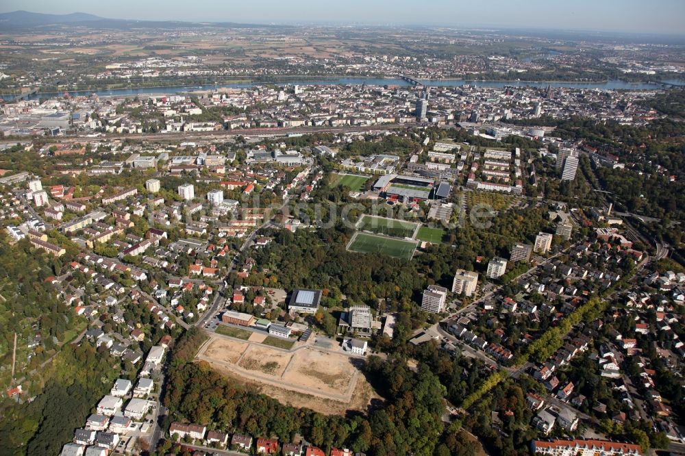 Mainz aus der Vogelperspektive: Stadtteilansicht von Hartenberg-Münchfeld in Mainz im Bundesland Rheinland-Pfalz