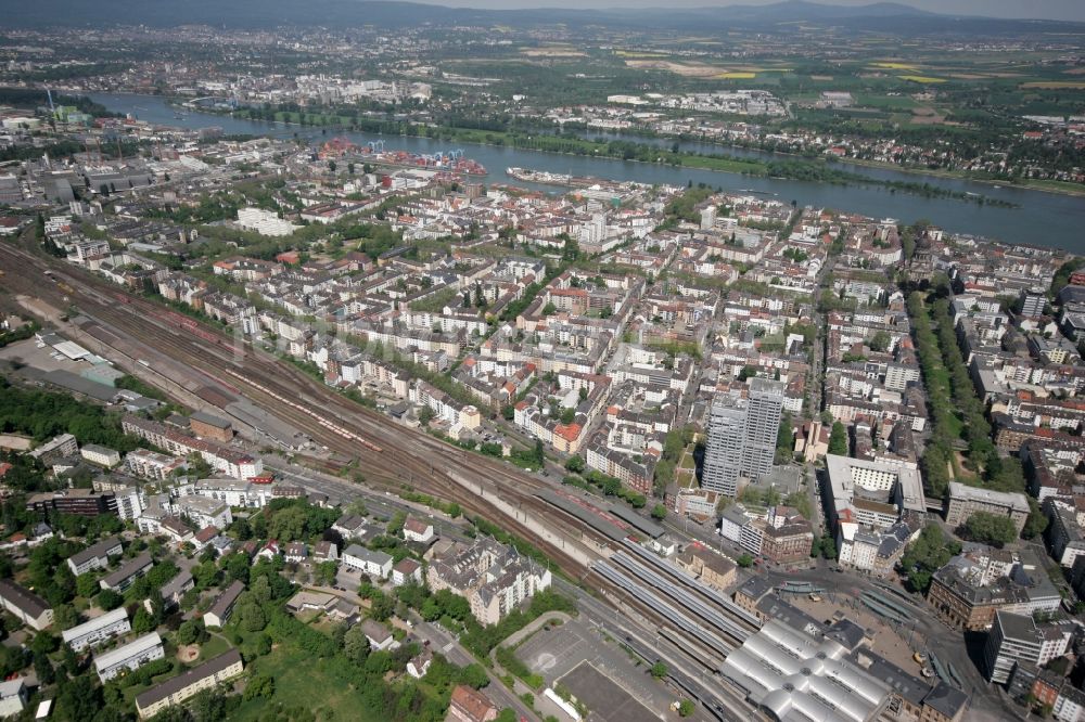 Mainz von oben - Stadtteilansicht von Hartenberg-Münchfeld in Mainz im Bundesland Rheinland-Pfalz