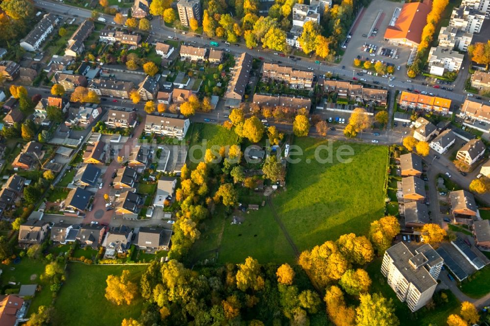 Luftbild Gladbeck - Stadtteilansicht des herbstlichen Stadtteils Zweckel entlang der Winkelstraße und des Scheidewegs in Gladbeck im Bundesland Nordrhein-Westfalen