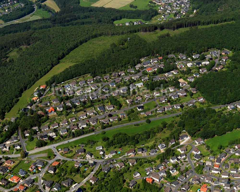 Luftaufnahme Kirchen (Sieg) - Stadtteilansicht von Herkersdorf in Kirchen (Sieg) im Bundesland Rheinland-Pfalz