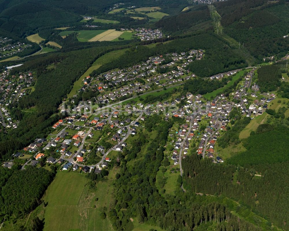 Luftaufnahme Kirchen (Sieg) - Stadtteilansicht von Herkersdorf in Kirchen (Sieg) im Bundesland Rheinland-Pfalz