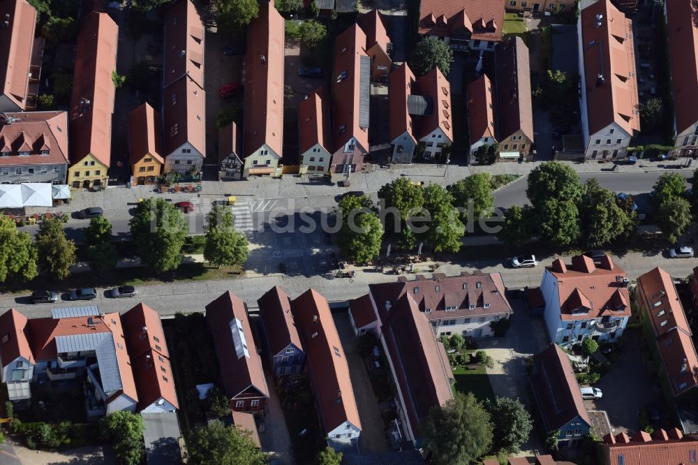 Radebeul von oben - Stadtteilansicht des historischen Kerns von Altkötzschenbroda im Süden von Radebeul im Bundesland Sachsen