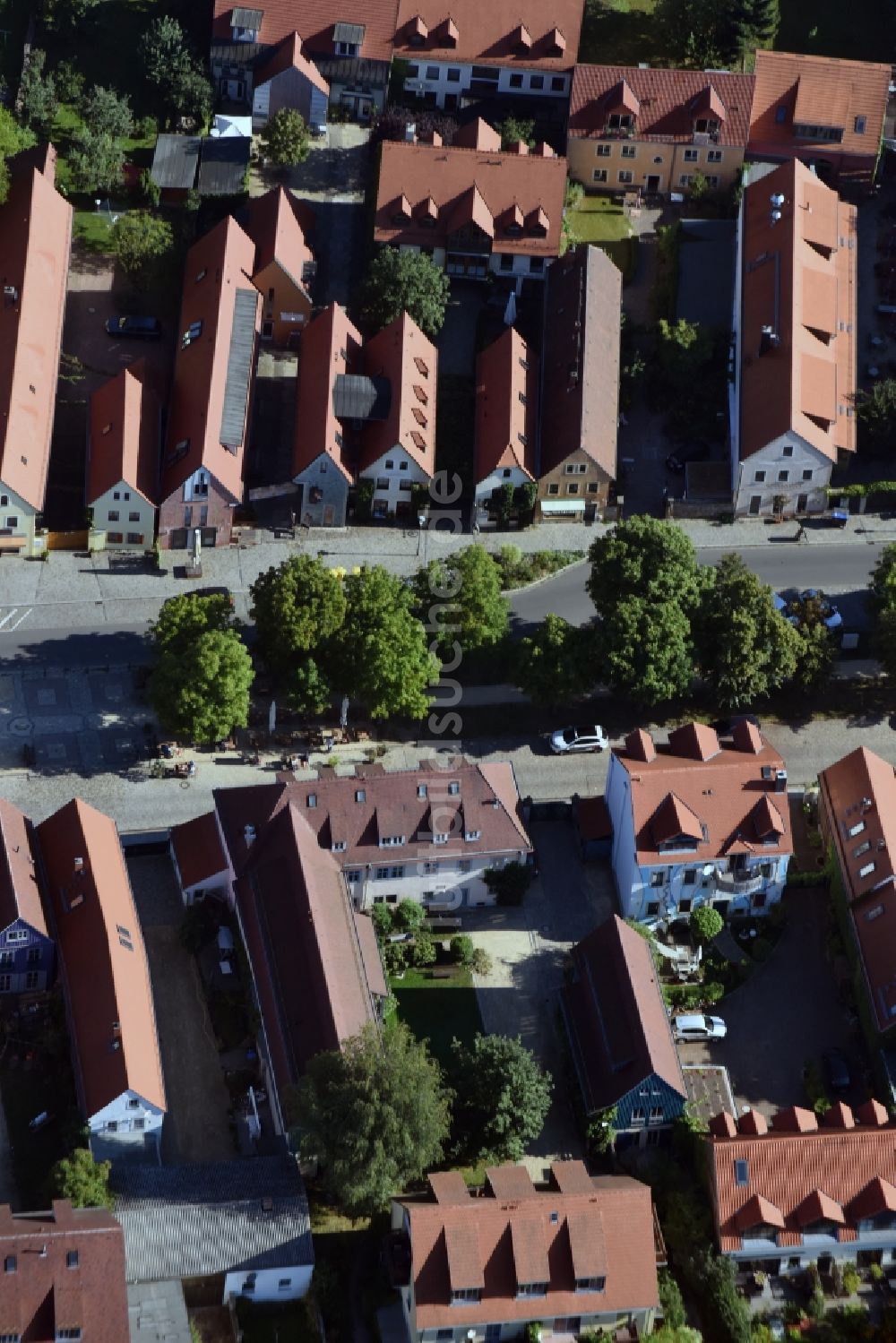 Luftbild Radebeul - Stadtteilansicht des historischen Kerns von Altkötzschenbroda im Süden von Radebeul im Bundesland Sachsen