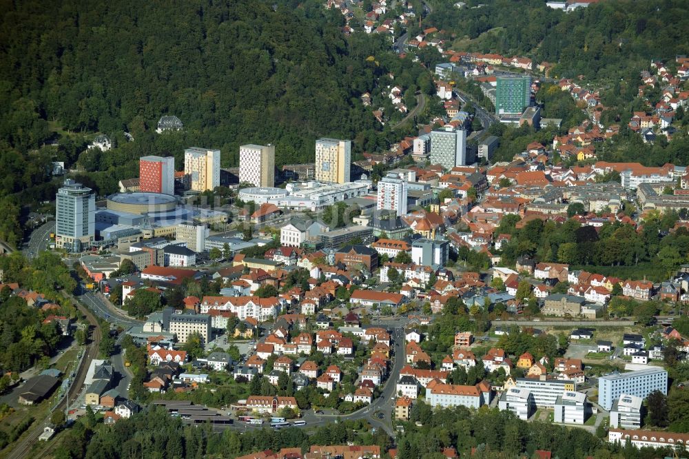 Luftbild Suhl - Stadtteilansicht der Innensstadt von Suhl im Bundesland Thüringen