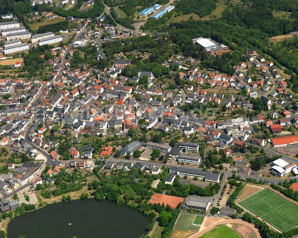 Baumholder von oben - Stadtteilansicht der Innenstadt von Baumholder im Bundesland Rheinland-Pfalz