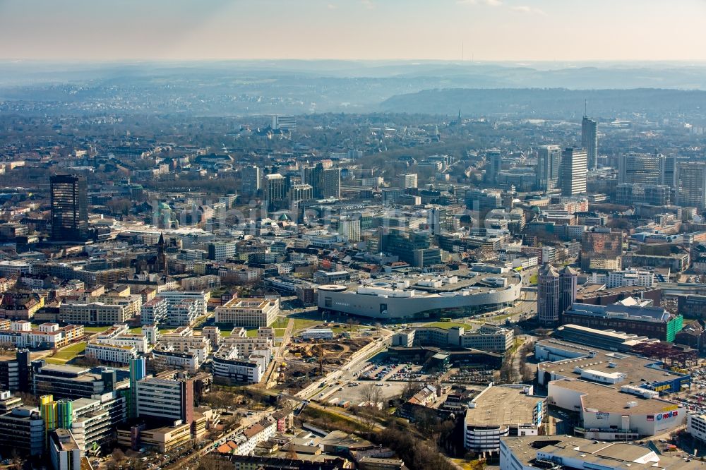 Essen von oben - Stadtteilansicht der Innenstadt von Essen im Bundesland Nordrhein-Westfalen