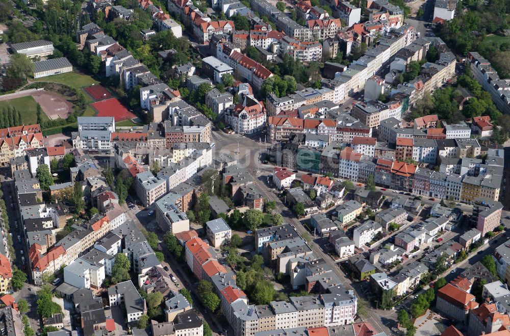 Halle / Saale von oben - Stadtteilansicht von Innenstadt in Halle, Sachsen-Anhalt