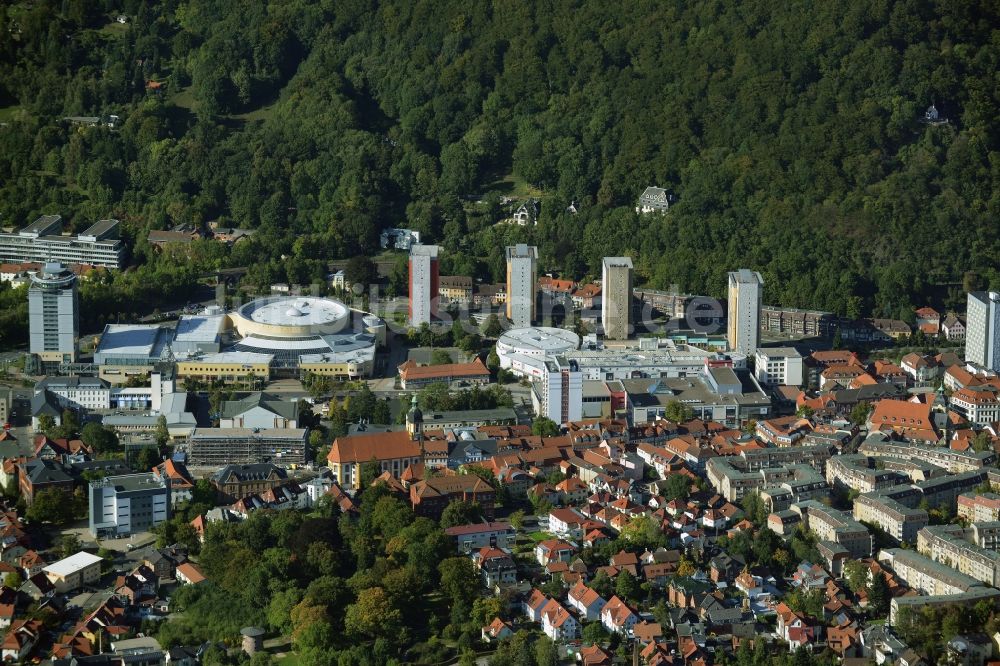 Luftaufnahme Suhl - Stadtteilansicht der Innenstadt von Suhl im Bundesland Thüringen