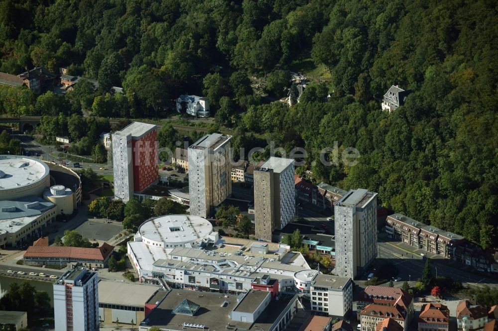 Luftaufnahme Suhl - Stadtteilansicht der Innenstadt von Suhl im Bundesland Thüringen