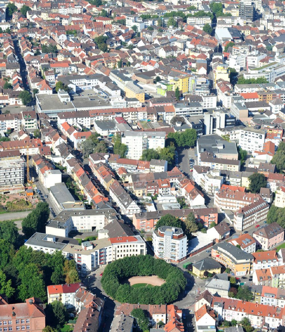 Kaiserslautern von oben - Stadtteilansicht Kaiserslautern mit Adolph-Kolping-Platz