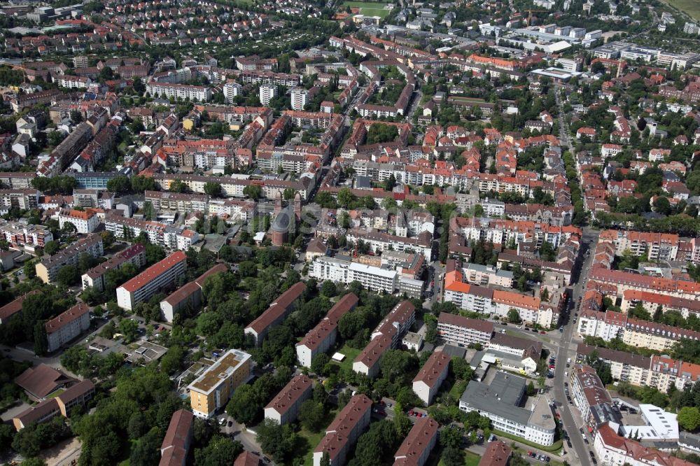 Karlsruhe aus der Vogelperspektive: Stadtteilansicht von Karlsruhe im Bundesland Baden-Württemberg