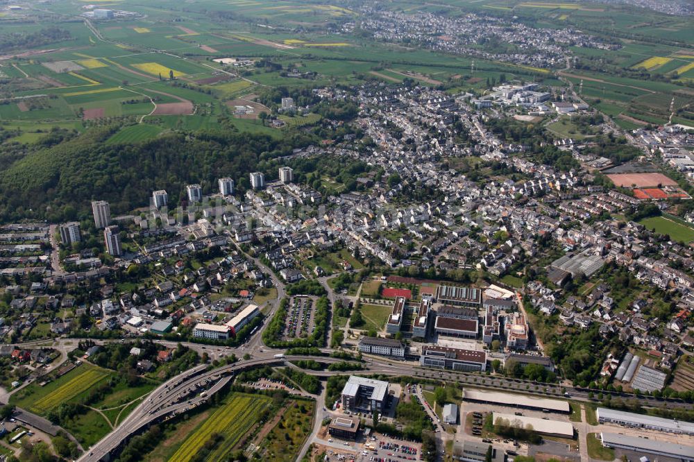 Luftaufnahme Koblenz Metternich - Stadtteilansicht Koblenz Metternich am Rhein