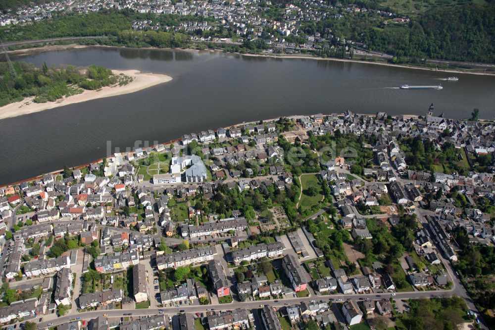 Luftbild Koblenz Wallersheim - Stadtteilansicht Koblenz Wallersheim am Rheinufer