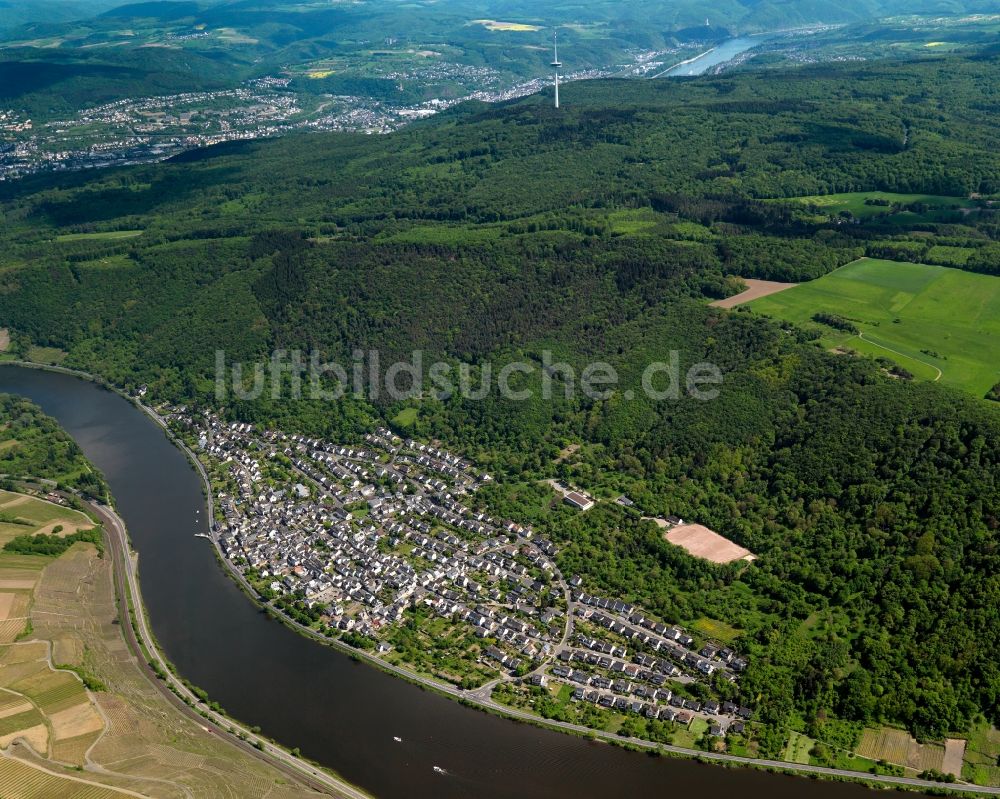 Luftbild Koblenz - Stadtteilansicht von Lay in Koblenz im Bundesland Rheinland-Pfalz