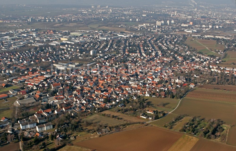 Luftbild Mainz - Stadtteilansicht von Mainz Hechtsheim im Bundesland Rheinland-Pfalz